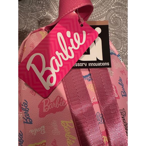 NWT Accessory Innovations Pink Barbie Logo Mini Backpack - Picture 4 of 4